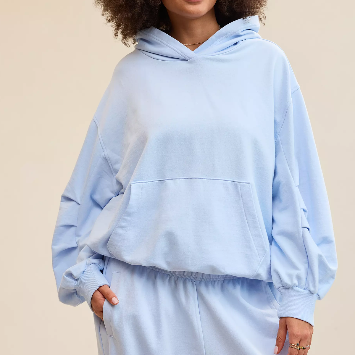 Oversized Drapey Fleece Pullover Hoodie