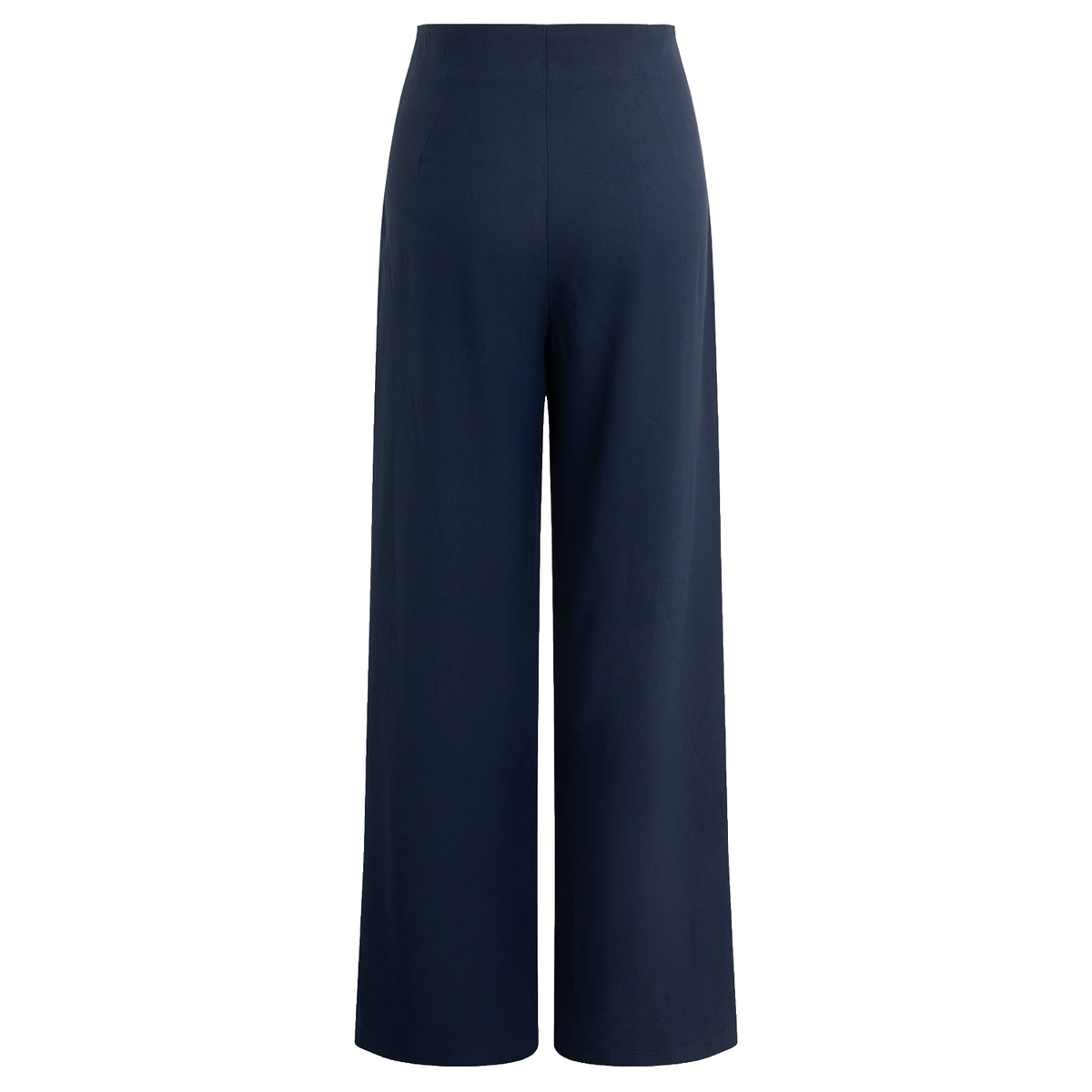Solid Tie‑Front Wide‑Leg Twill Trousers