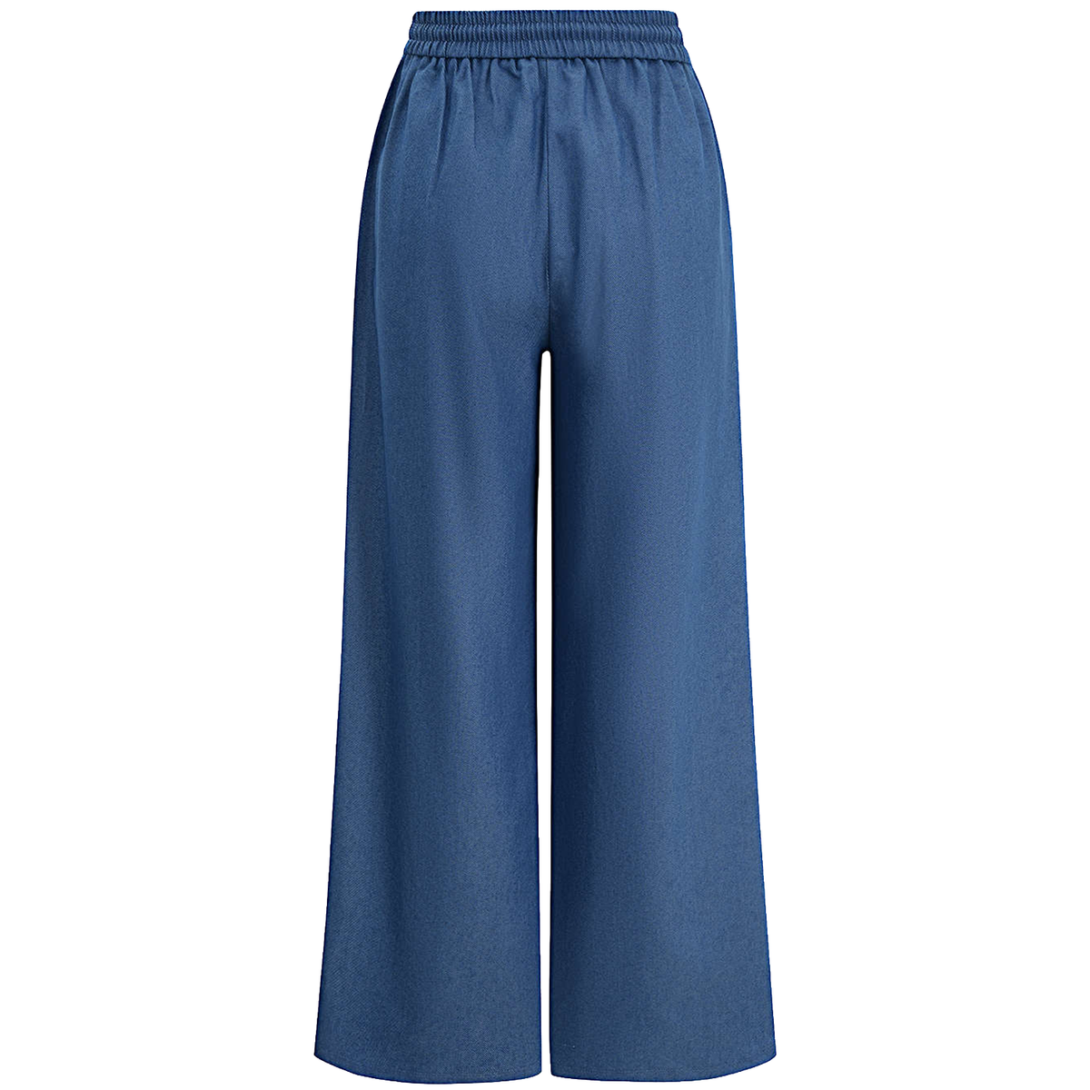 Striped Patchwork Drawstring Wide‑Leg Twill Trousers